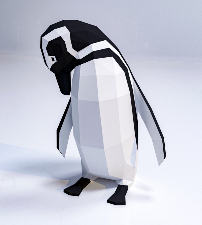 Itchy Magellanic Penguin Papercraft, Pdf, Gurko, Pepakura, Template, 3D Origami - 手工藝教學/工具書 - 其他材質 