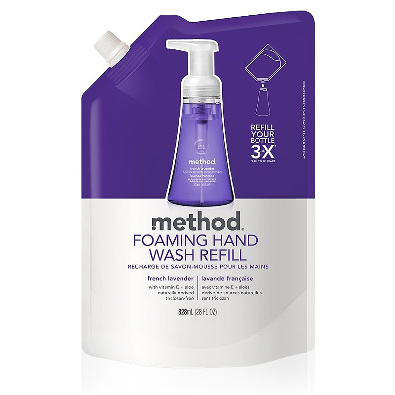 method French Lavender Foaming Hand Soap Refill Pack 828ml - Hand Soaps & Sanitzers - Concentrate & Extracts Purple