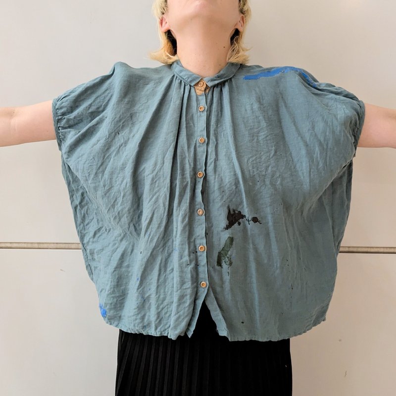 【drip】painted shirts - 女襯衫 - 棉．麻 