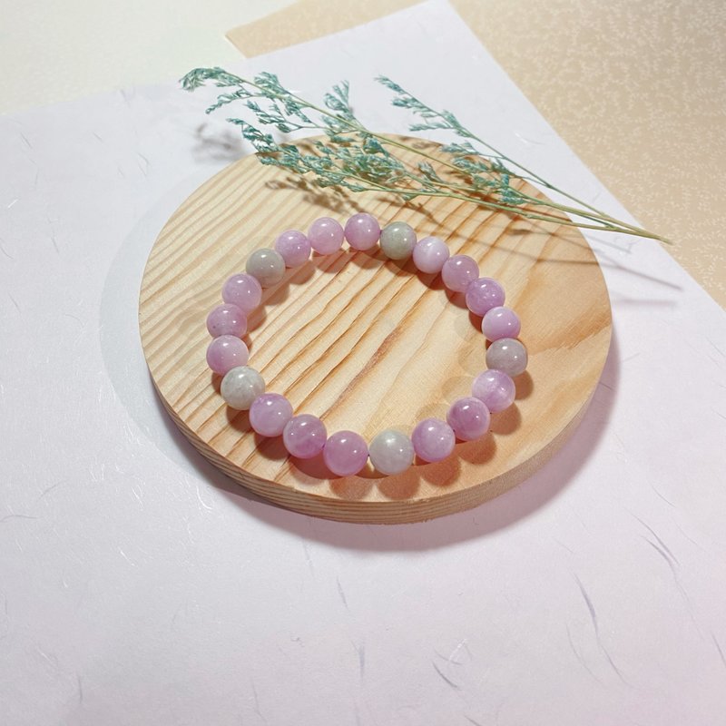 キャッツアイ付きパープルリチウムグリーンリチウム||クラウドドリーム||癒しとリラックスのクリスタルブレスレット - ブレスレット - クリスタル パープル