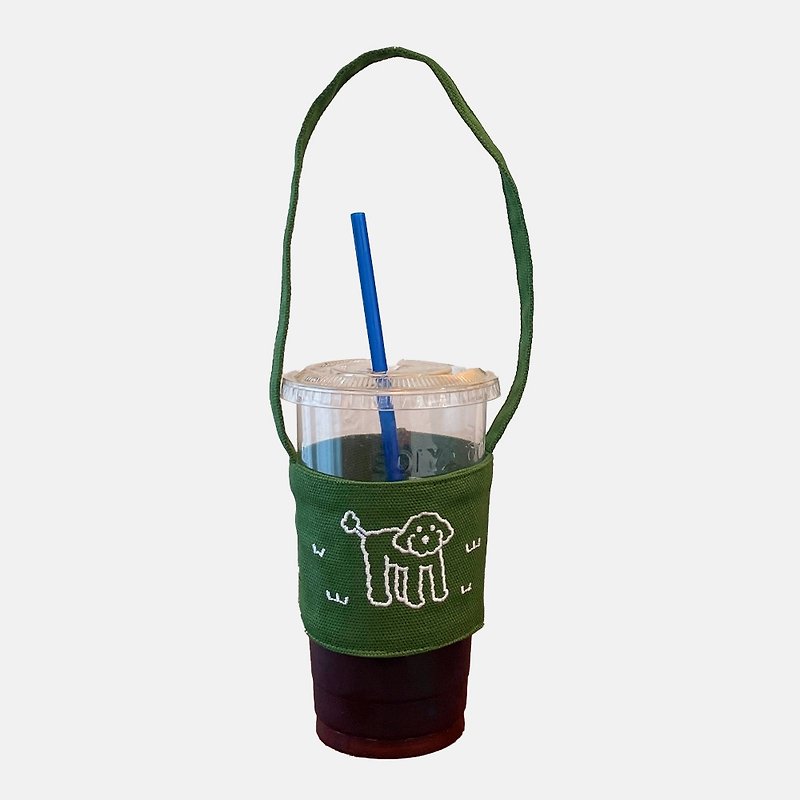 embroidery drink bag | take a walk - 其他 - 棉．麻 綠色