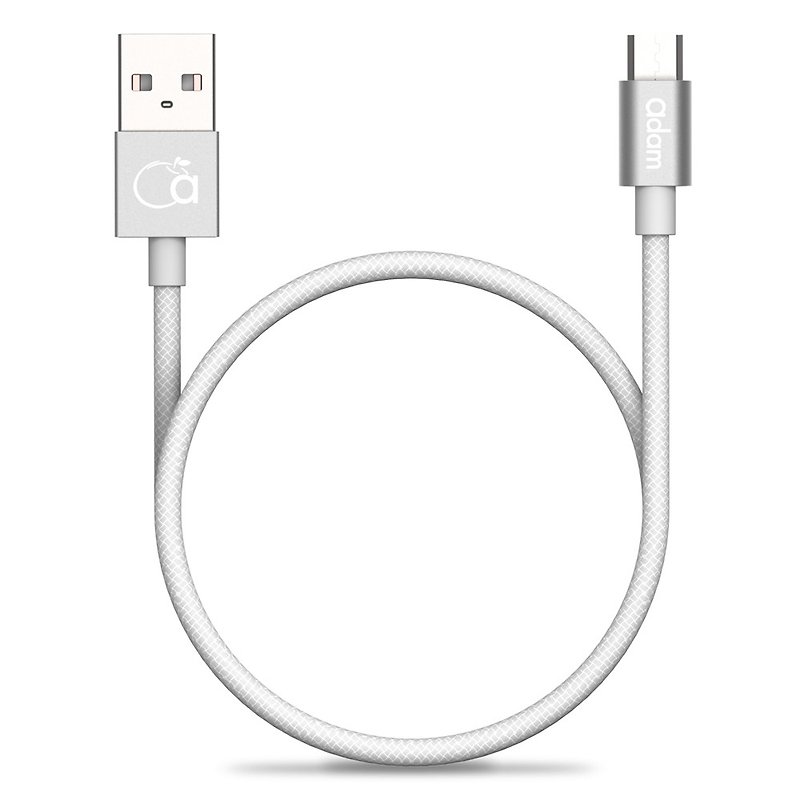 [Micro USB - USB transmission line 120cm] metal braided silver 4714781443678 - Chargers & Cables - Other Metals Silver
