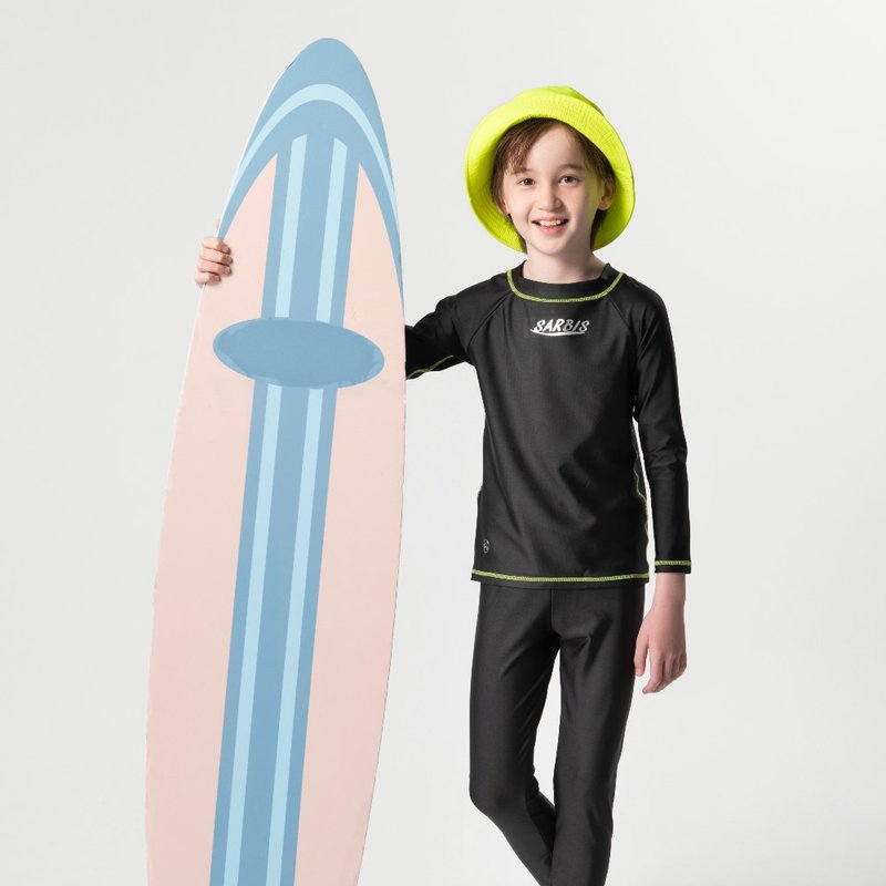 MIT キッズ ツーピース 日焼け防止水着 男の子 女の子用 - 水着・水泳用品 - ナイロン ブラック