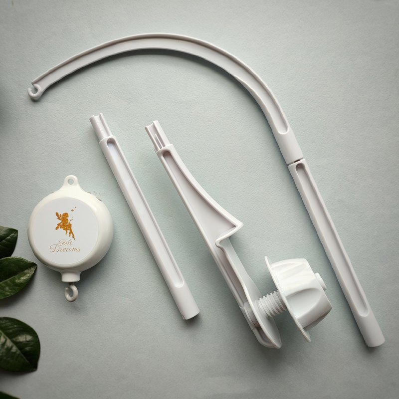 Music box for baby mobile & crib mobile arm, baby mobile holder, 88 cm hanging - 寶寶/兒童玩具/玩偶 - 環保材質 白色