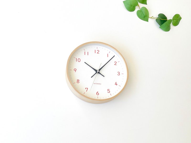 KATOMOKU plywood clock 22 M-size orange (km-121OR) wall clock made in japan - นาฬิกา - ไม้ สีส้ม