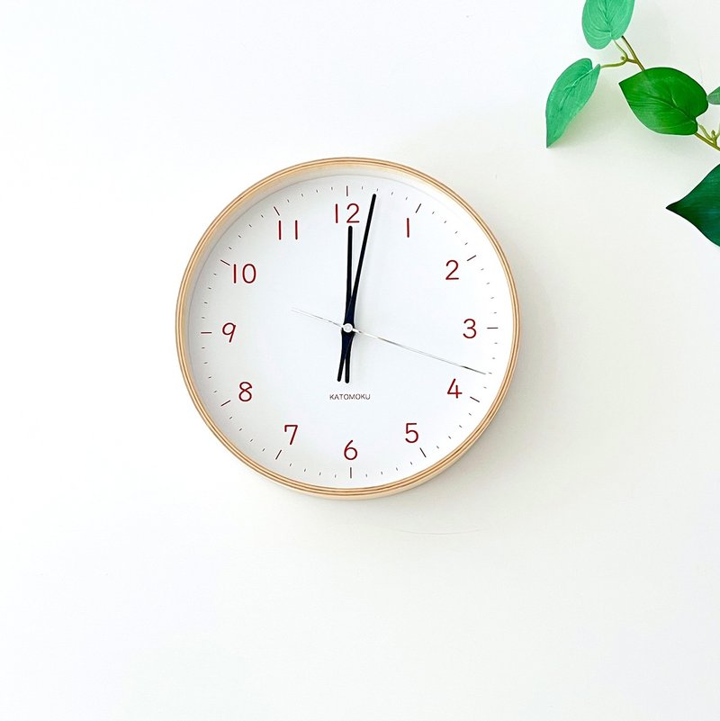 KATOMOKU plywood clock 22 M尺寸 橙色 (km-121OR) 掛鐘 日本 - 時鐘/鬧鐘 - 木頭 橘色