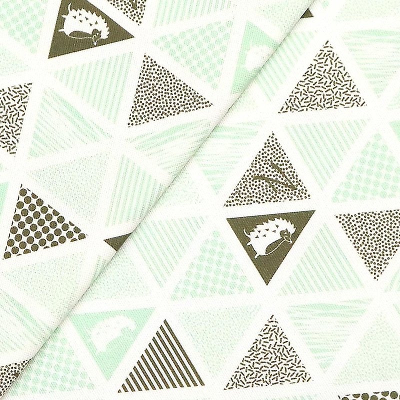 Linen fabric (triangular secret room) lake green - เย็บปัก/ถักทอ/ใยขนแกะ - ผ้าฝ้าย/ผ้าลินิน สีเขียว