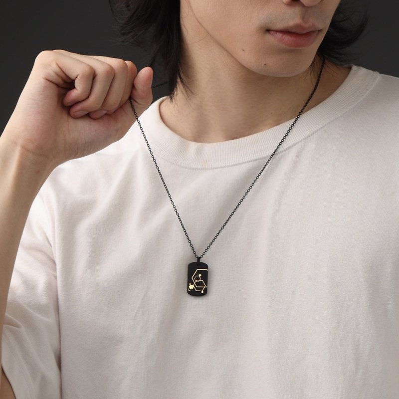 Constellation Necklace | Men's Capricorn | Medical Steel - Necklaces - Stainless Steel Black