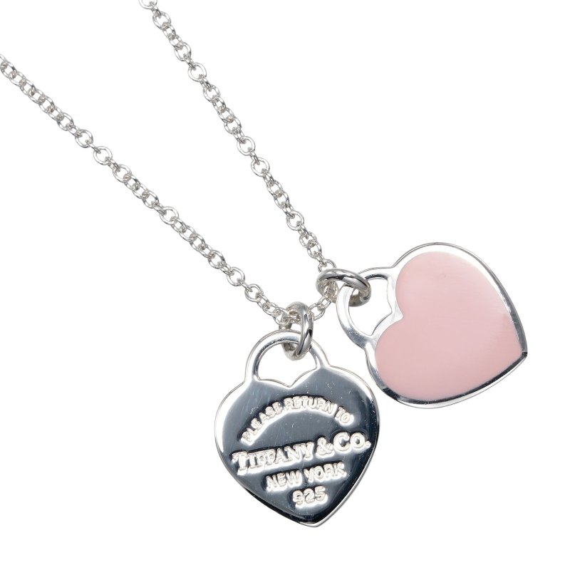 【日本直送】ティファニー TIFFANY&Co. リターントゥ ティファニー ダブルミニハートタグ ネックレス シルバー925 約2.69g【中古】Aランク - 項鍊 - 銀 銀色