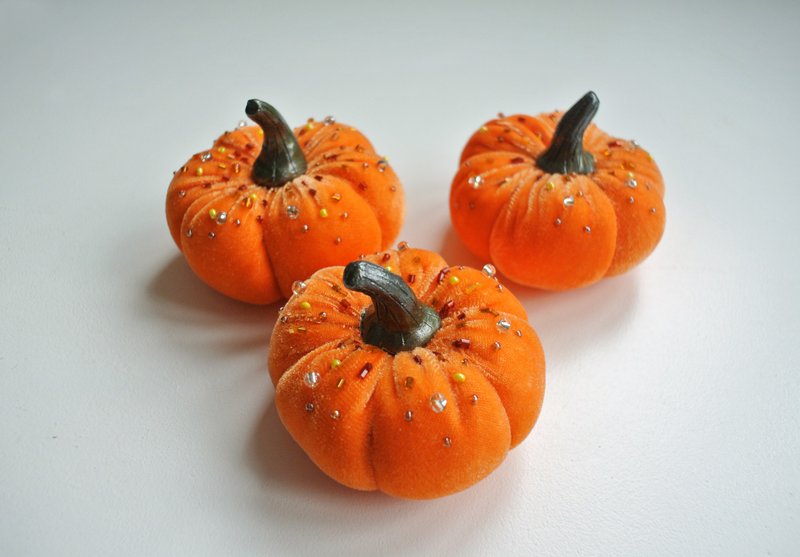 Pumpkin, Stuffed toy pumpkin, Halloween, Autumn Decor - ตุ๊กตา - ไฟเบอร์อื่นๆ สีส้ม