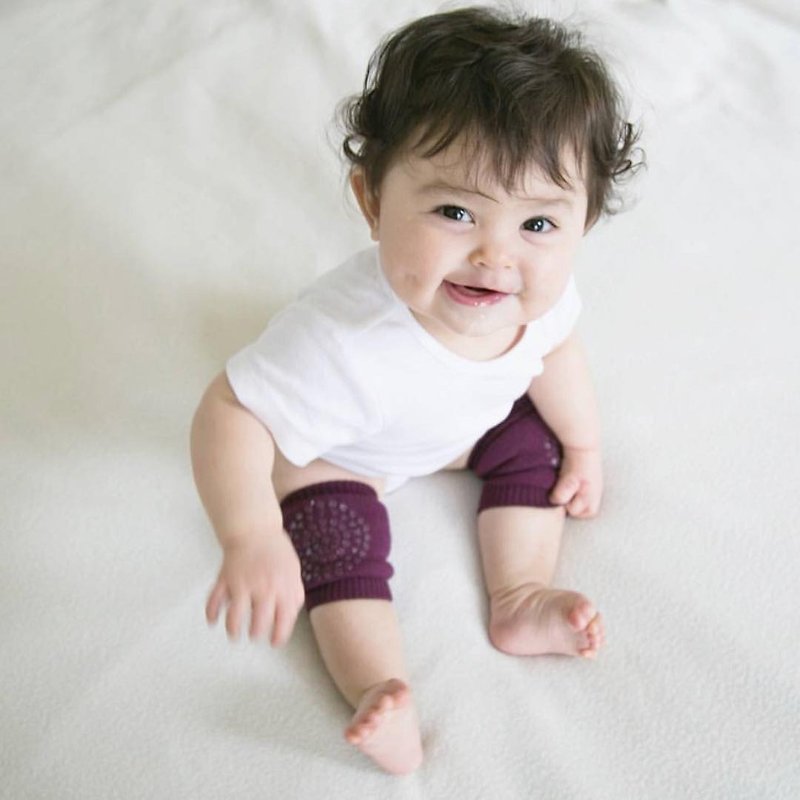 GoBabyGo Baby Crawling Non-slip Kneepad - Grape Purple KneePads - Plum - ผ้ากันเปื้อน - ผ้าฝ้าย/ผ้าลินิน สีม่วง
