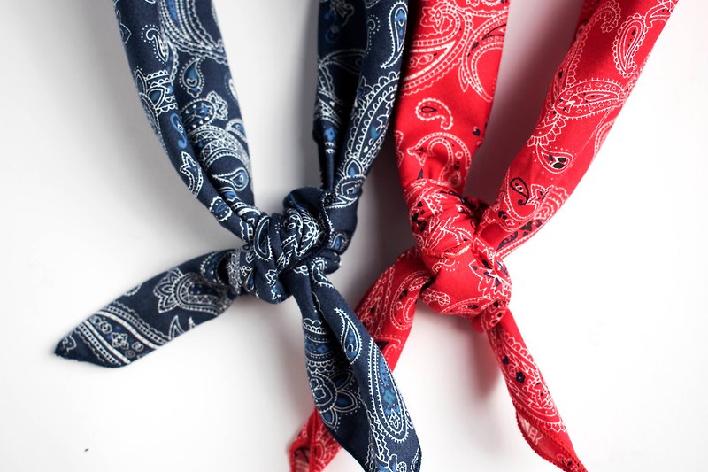 Valentines Gift- Classic Paisley Bandana Scarf for Men and Women - Handkerchiefs & Pocket Squares - Cotton & Hemp Blue