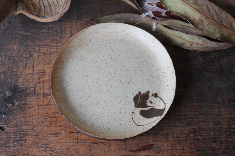 Round plate with Panda - Plates & Trays - Pottery Khaki