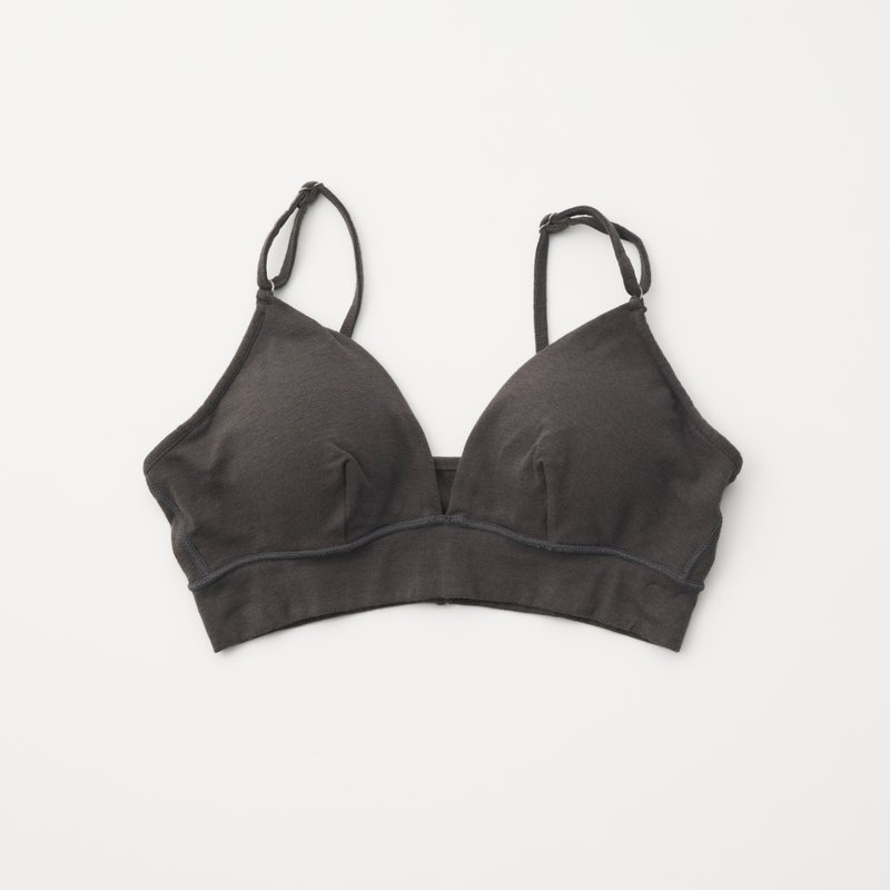 MADE IN JAPAN　オーガニックコットンブラレット　ワイヤレス  肌にやさしい - 女內衣褲 - 棉．麻 黑色