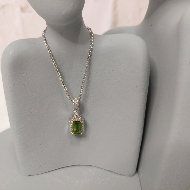 Natural green tourmaline necklace - Necklaces - Gemstone Green