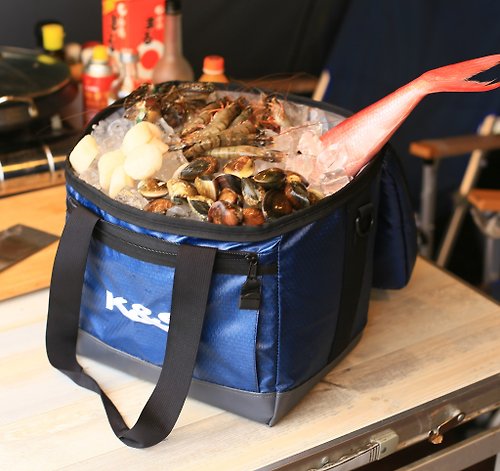 K&S FUN生活 露營用保冷袋 軟式冰箱袋-深海藍25L-防水升級 預購中