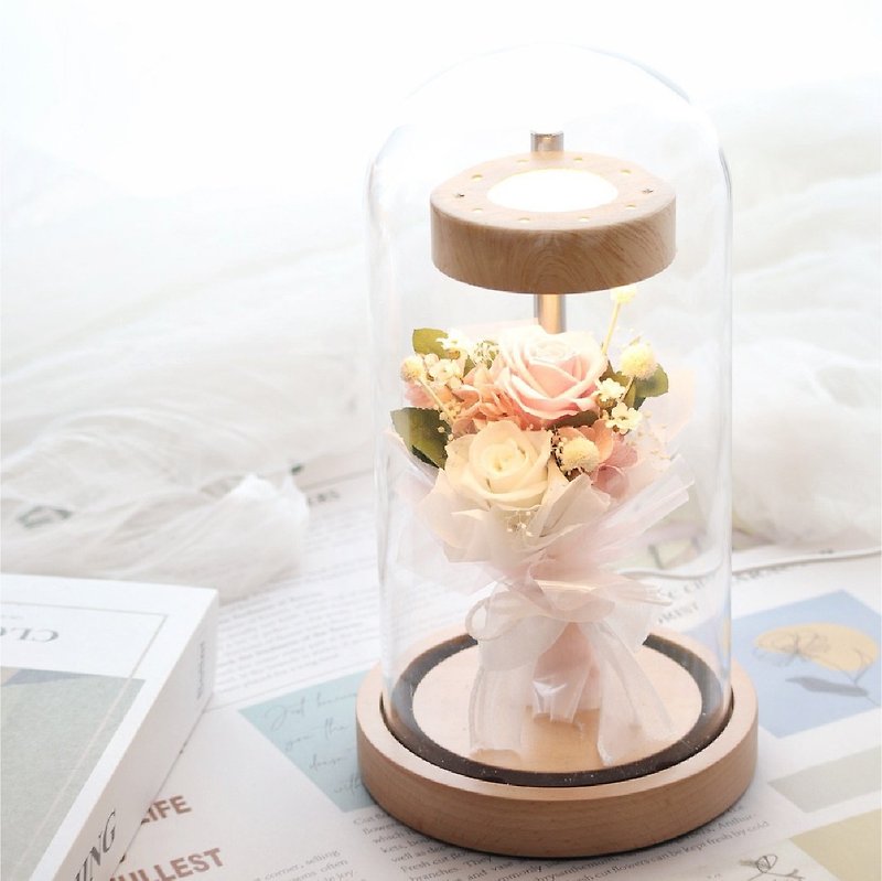 Angel Immortal Rose Bouquet Bell Jar | Two-color Selection Limited Sale Mother's Day Gift Giving - ช่อดอกไม้แห้ง - พืช/ดอกไม้ 