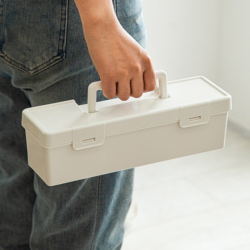 Japan Shuangshan Japanese Portable PP Storage Box/Toolbox (High Style) - Storage - Plastic White