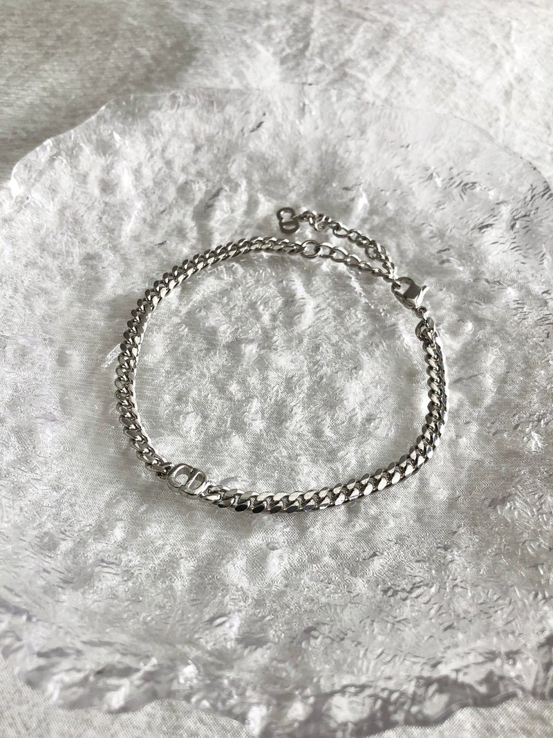 【 日本直送 名牌中古包 】Christian Dior 迪奧 手鍊 銀色 CD Logo vintage 古董 iip5ay - 手鍊/手環 - 其他材質 銀色