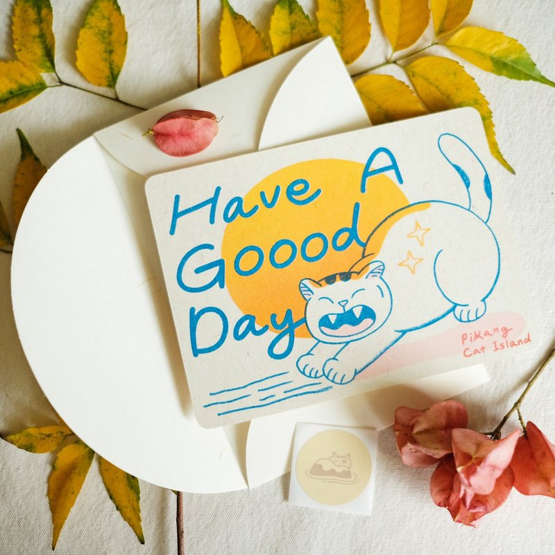 貓島祝福卡 / Have A Goood Day. - 卡片/明信片 - 紙 多色