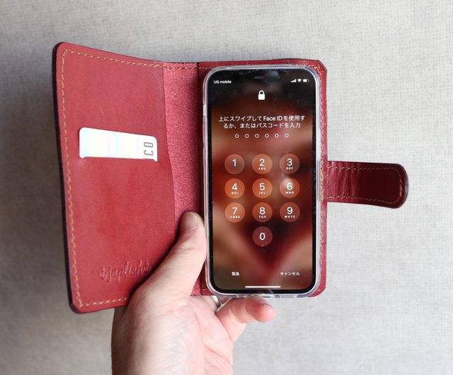 iPhone13mini / 12mi 手帳型カバー 【必須】iPhoneの機種と革色はオプションで選択 【カスタム可能なギフト】 - ショップ  Japlish Leather Goods Made in JAPAN スマホケース - Pinkoi