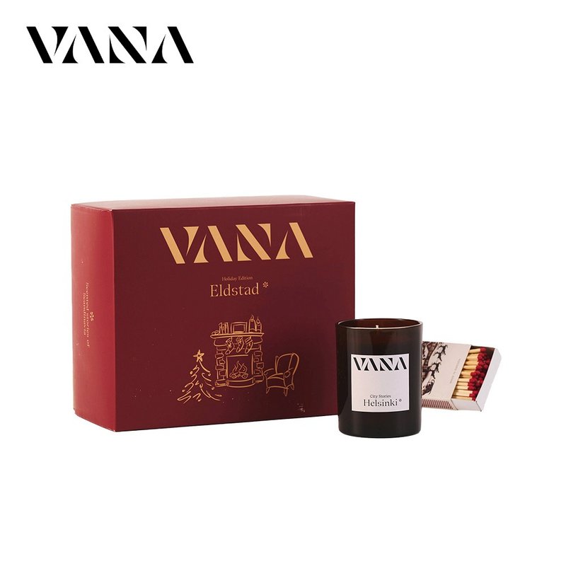 聖誕限定香氛蠟燭禮盒 - 香氛蠟燭+瑞典火柴盒 共2款 - 香氛蠟燭/燭台 - 蠟 綠色