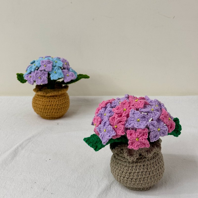 Knitted hydrangea small potted plant - Plants - Other Materials Purple