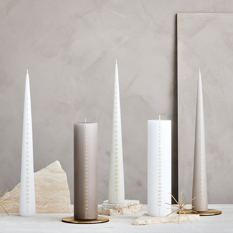 Ester&Erik Calendar Candle Festive Candle Nordic Candle - เทียน/เชิงเทียน - ขี้ผึ้ง 