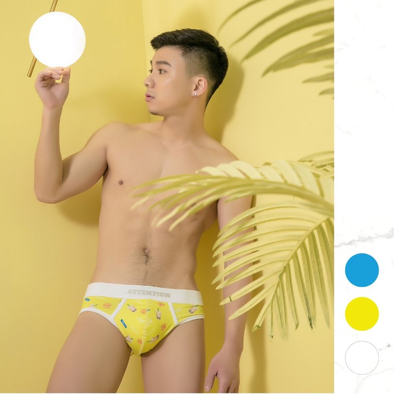 AttentionWear台灣好味三角內褲【珍珠奶茶】│ATTENTION 伴手禮 - 男內衣褲 - 聚酯纖維 黃色