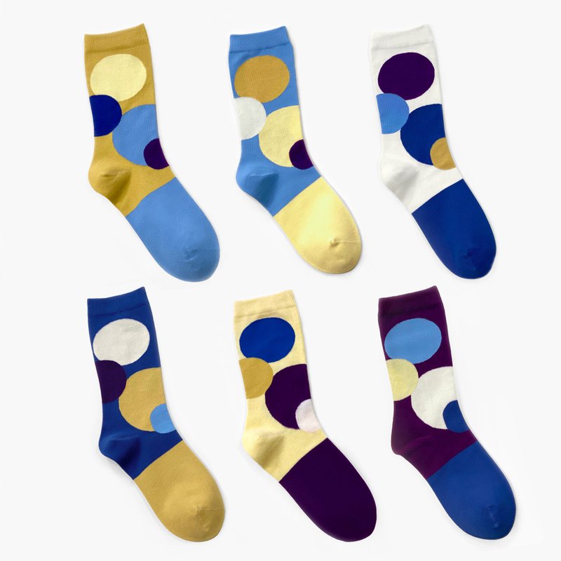 6:25am Gift Set - Woman - Circle - Full Six Colour - Socks - Cotton & Hemp Multicolor