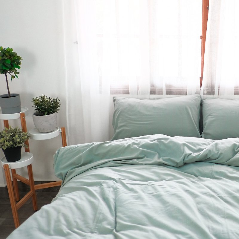 Cotton bedding set (fitted sheet + duvet cover + pillowcase) size 3.5 / 5 / 6 ft - Bedding - Cotton & Hemp Multicolor