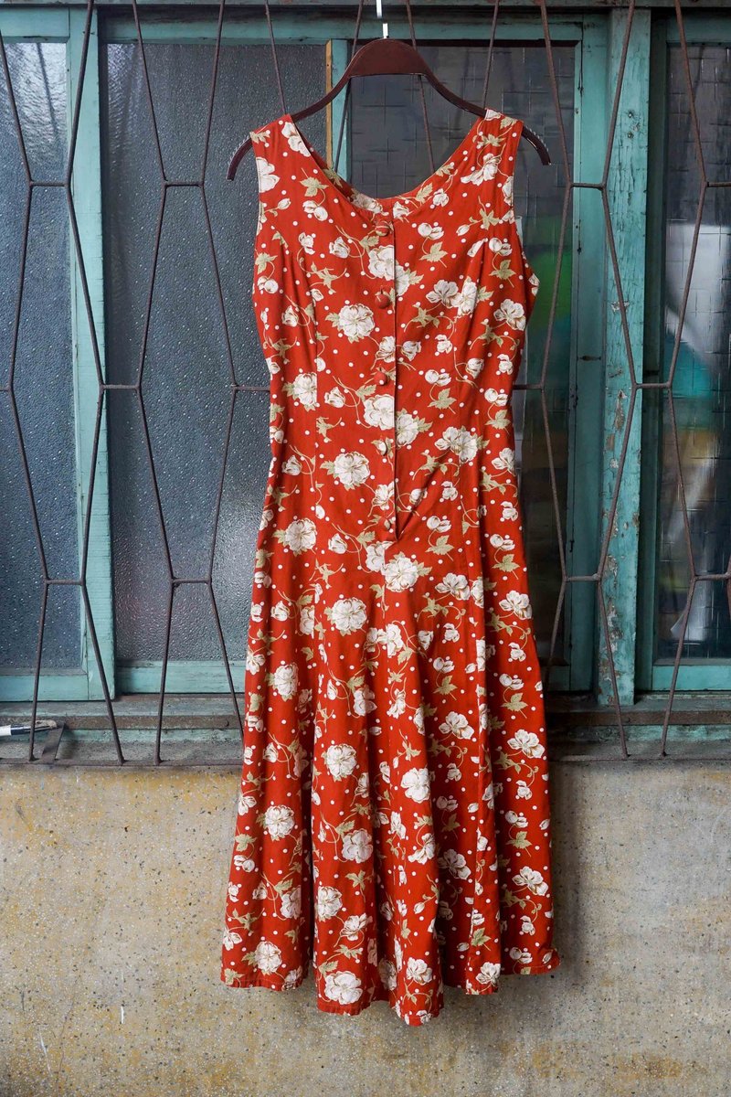 Innocence Department Store vintage vest dress with a touch of country vest dress - One Piece Dresses - Cotton & Hemp Orange