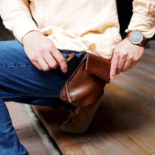 Urban yuppie Japanese craftsman cowhide belt bag Made in