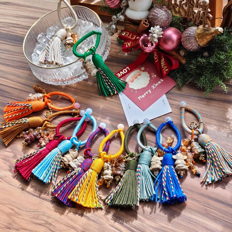 [Alashan Smiling God of Wealth x Yellow Crystal Charm] Attract Wealth - พวงกุญแจ - คริสตัล หลากหลายสี