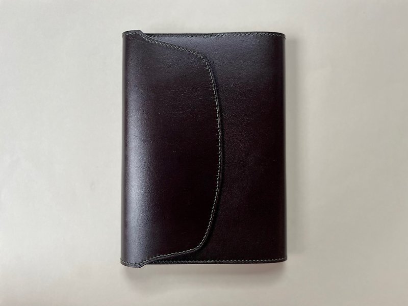 A6 genuine leather book cover (dark Brown) - ปกหนังสือ - หนังแท้ สีนำ้ตาล