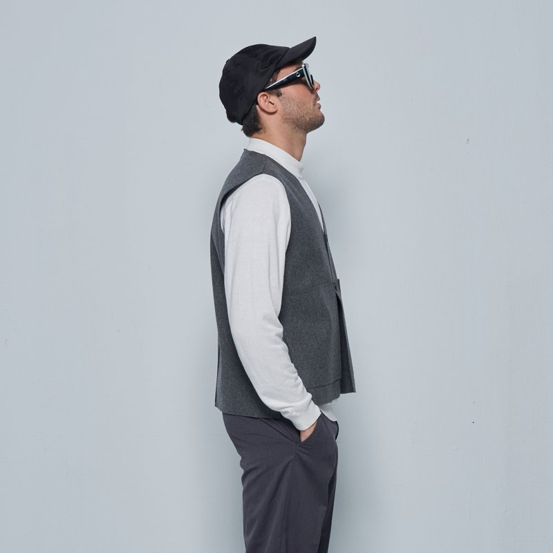 Stone@s Wool Vest / 灰色 羊毛背心 - 男背心 - 羊毛 灰色