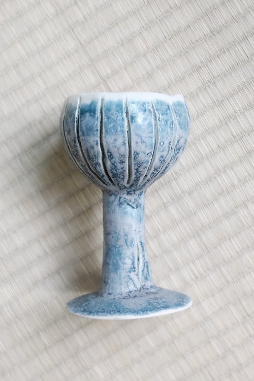 美惠子陶工作室 【藍色酒杯】手作陶杯/器