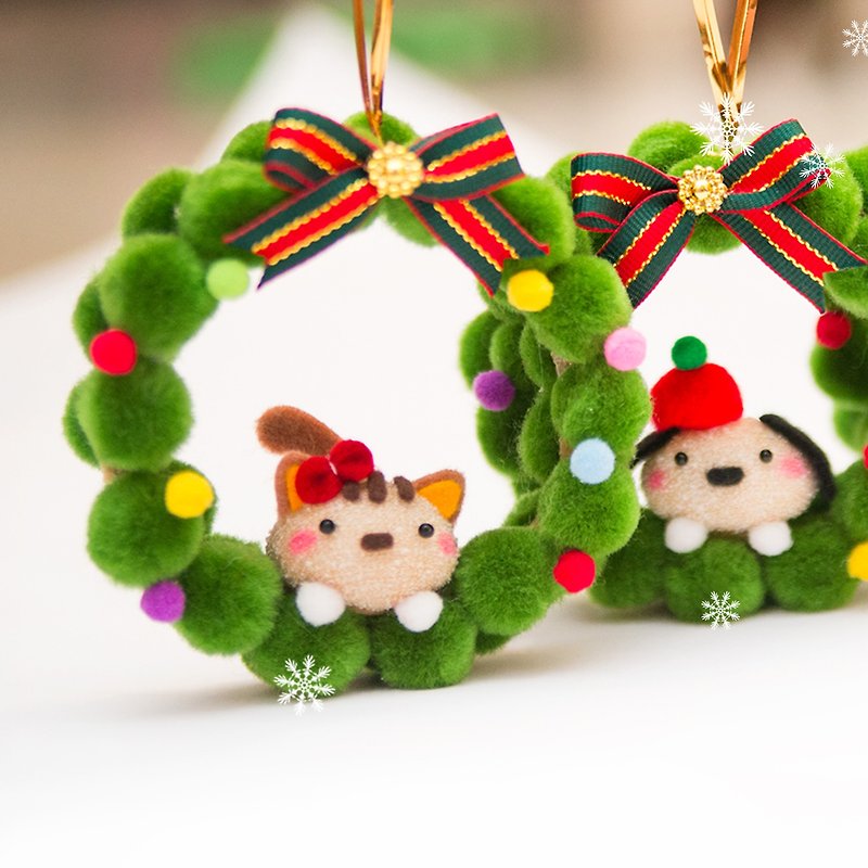 【獨家手作】幸福甜甜圈  兩入組 免縫 DIY材料包聖誕禮物 - 其他 - 其他材質 綠色