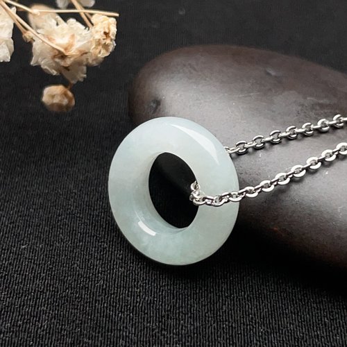 瓔珞珠寶盒 E.L.Jewelry Box 冰糯種翡翠平安環項鍊 | 天然緬甸玉翡翠A貨