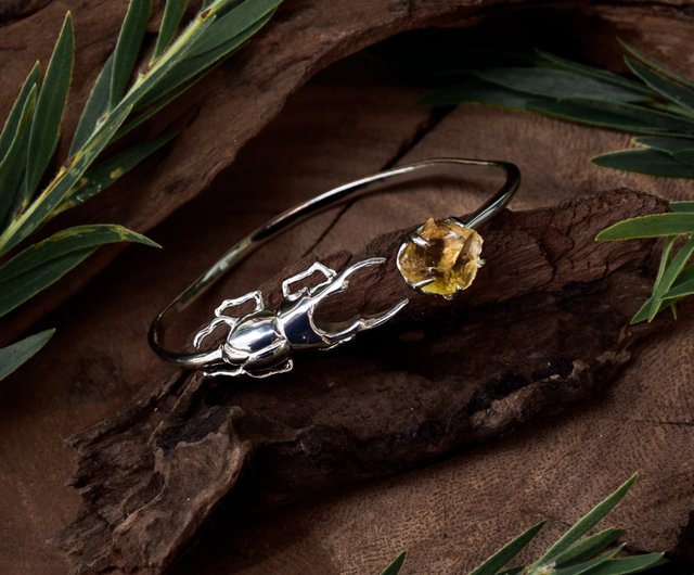 花柄バングル　アベンチュリンバングル 花柄バングル アベンチュリンバングル カブトムシバングル - ショップ