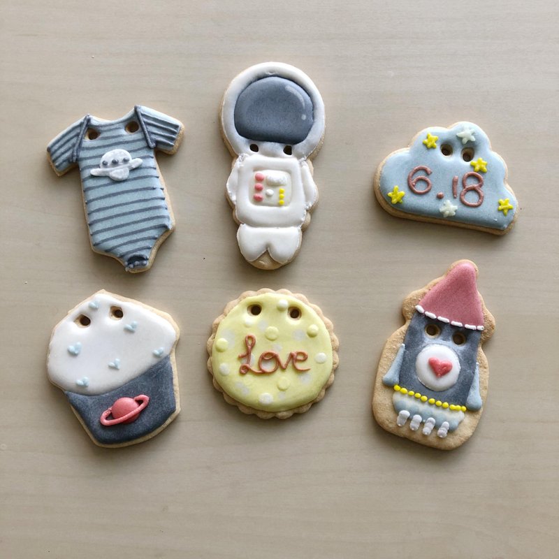 NIJI Cupcake 太空世界收涎糖霜餅乾組合 - 手工餅乾 - 新鮮食材 多色