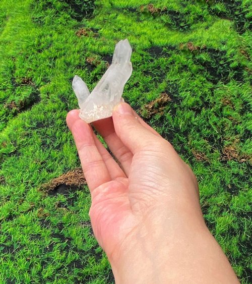 Rainbow Crystal 能量水晶擺飾-天然原礦雙生白水晶簇 消磁淨化 療癒 開運