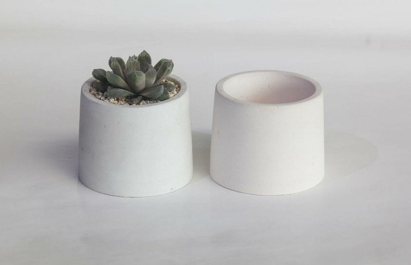 Cement pot flower pot succulent plant pot (without plants) round medium pot - Plants - Cement Multicolor