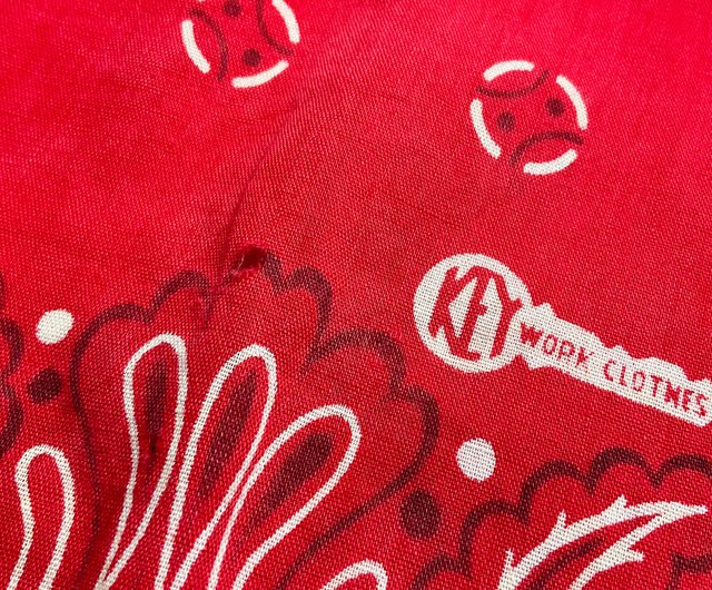 小物 60's Vintage bandanna cross pattern ヴィンテージ 60年代 USA キー ワークウェア バンダナ アメリカ