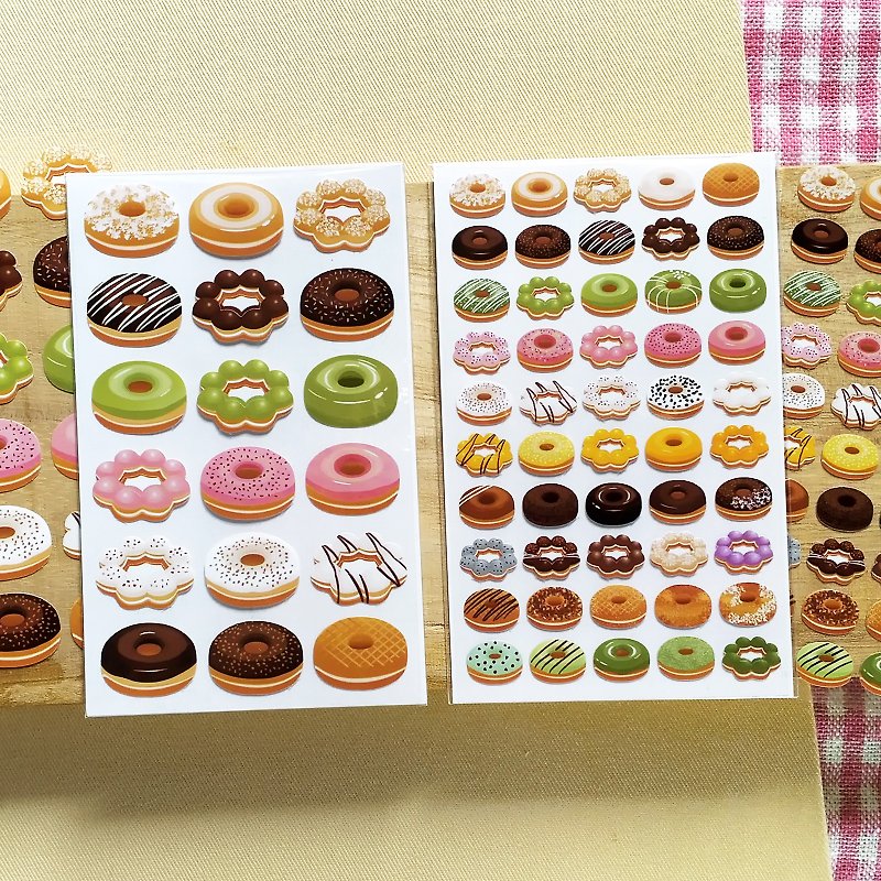 Donut Stickers (2 Pieces Set) - Stickers - Other Materials Orange