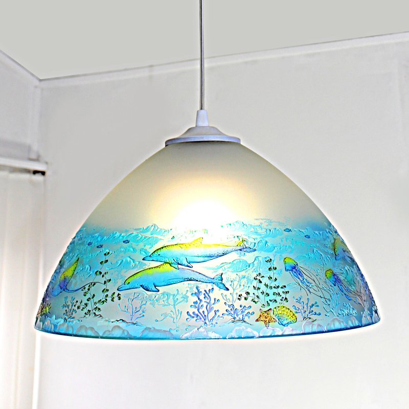 Pendant Light,Nautical Home Decor,Lighting Beach House,Stained glass. - Lighting - Glass Blue