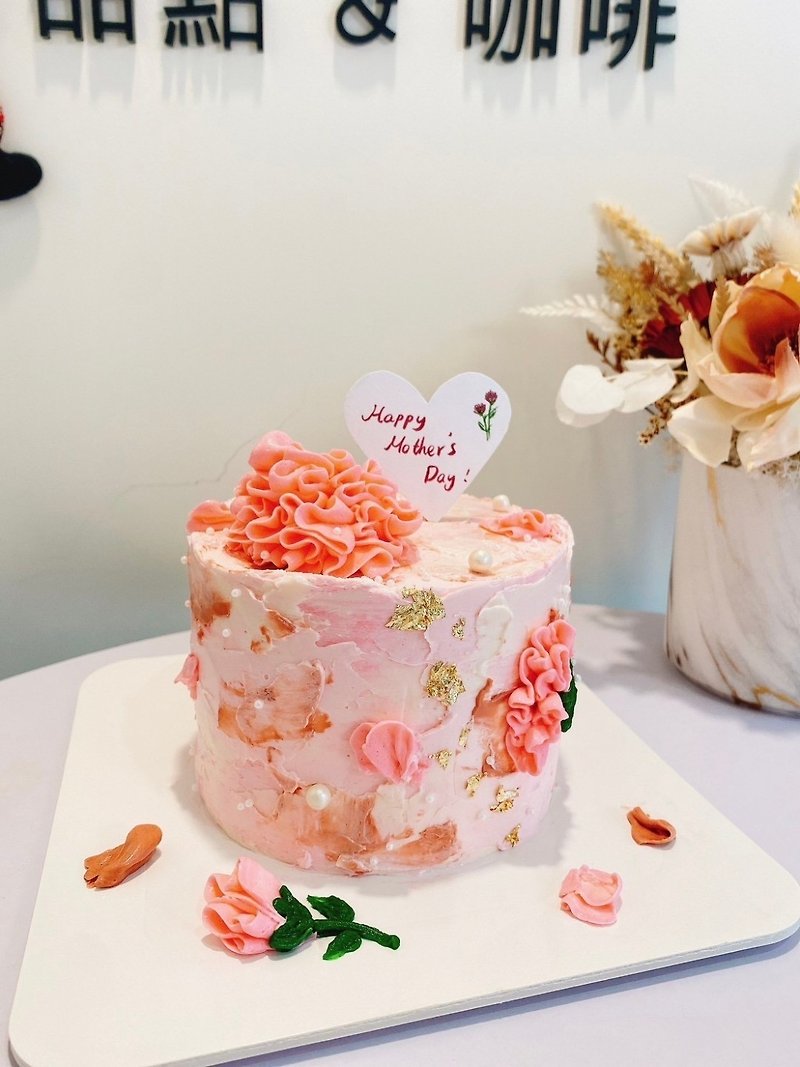 Hand-painted carnations, spring flowers, flower art cakes, customized cakes, and desserts for self-pickup - เค้กและของหวาน - อาหารสด 