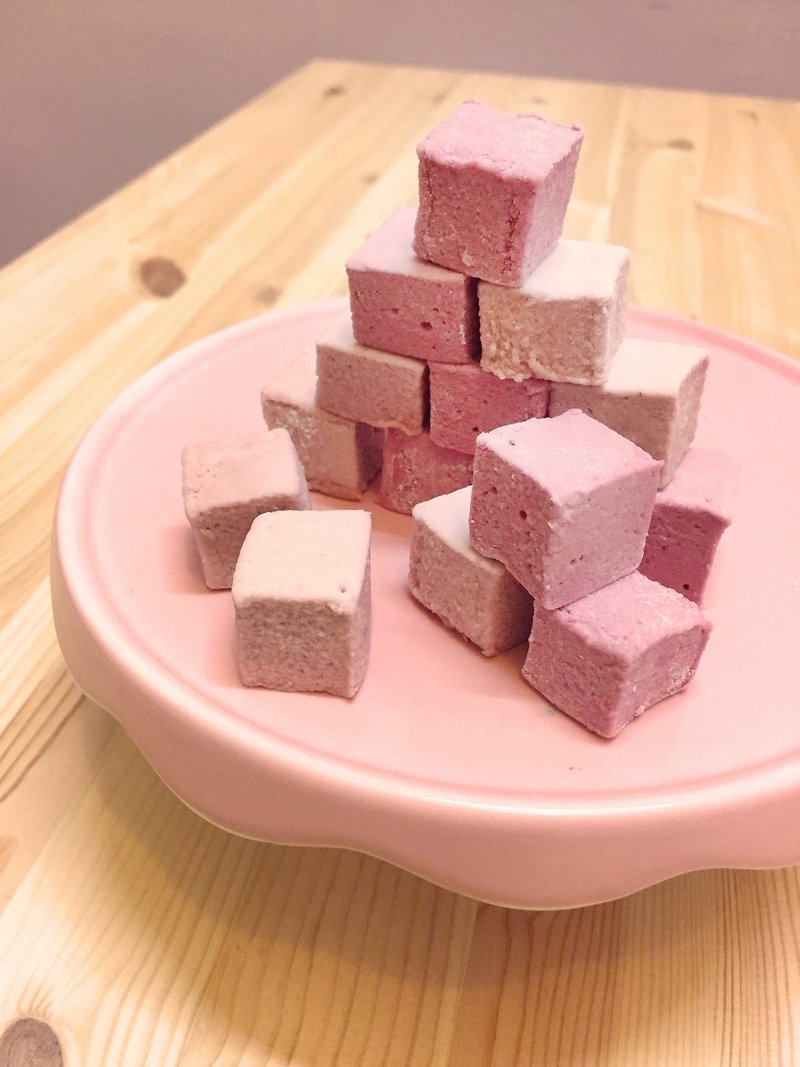 100% raspberry/strawberry French handmade puree marshmallow (20 pcs / 1 pack) by An Studio - ขนมคบเคี้ยว - อาหารสด สึชมพู