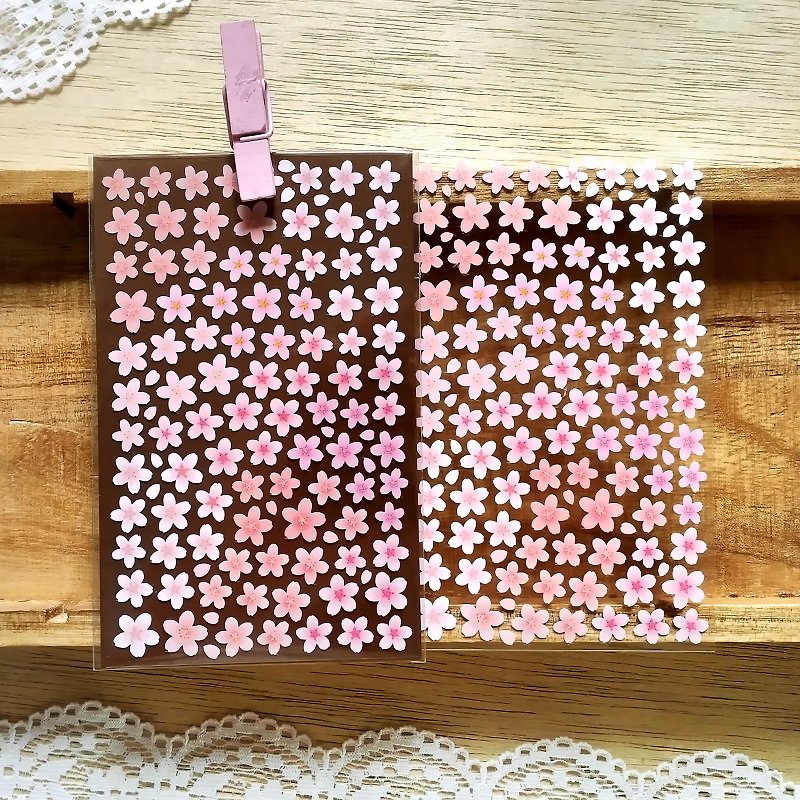 防水素材 シール ピンク - ミニ桜シール (2枚セット)