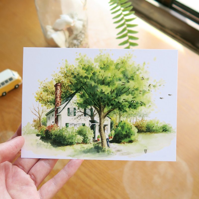 世界的小屋-美式小屋 明信片 - 卡片/明信片 - 紙 綠色